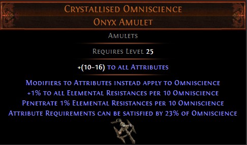 PoE Crystallised Omniscience Onyx Amulet